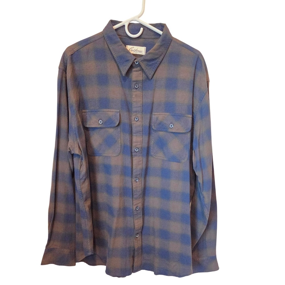 California Shirt Co Mens Flannel Shirt Long Sleeve Plaid‎ Button Down Holiday
